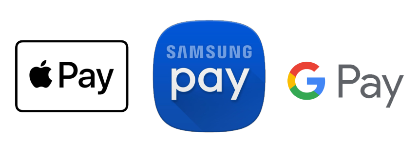 Apple Pay, Google Pay, Samsung Pay